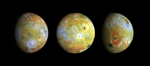 Tre immagini di Io