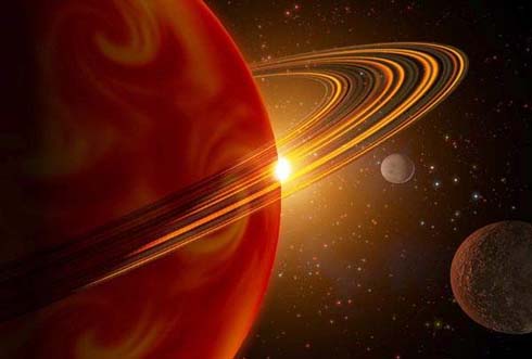 Immagine dello spazio con Saturno