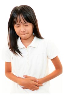 Mal di pancia provocato da dolore allo stomaco Bambina con mal di pancia
