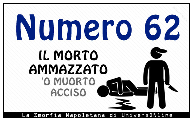 Significato del numero 62 Significato del numero 62: Il morto ammazzato